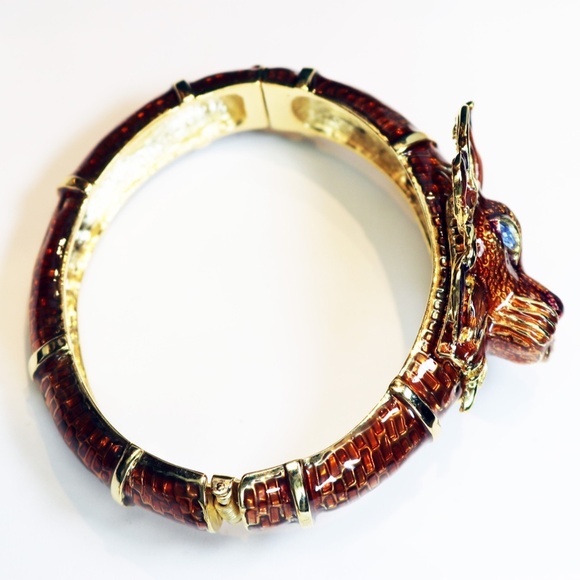 🏆 Rare! Vintage Kenneth Lane Lion's Head Bracelet - Picture 5 of 16